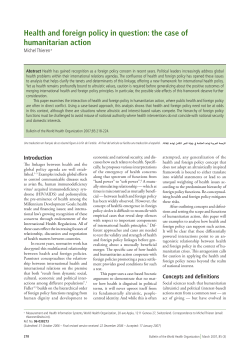 Health and foreign policy in question: the case of humanitarian action