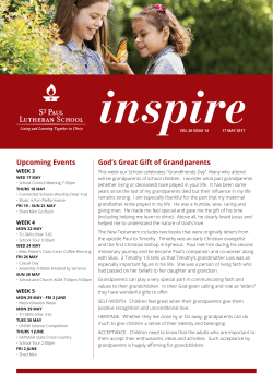 God`s Great Gift of Grandparents Upcoming Events