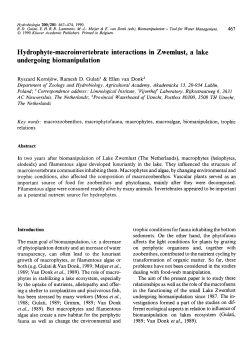 Hydrophyte-macroinvertebrate interactions in Zwemlust, a lake
