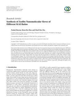 Synthesis of Zeolite Nanomolecular Sieves of Different Si/Al Ratios