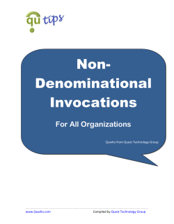 Non- Denominational Invocations