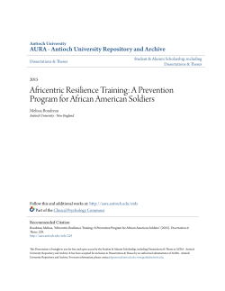 Africentric Resilience Training: A Prevention Program for African