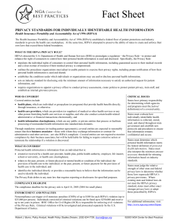 Fact Sheet: HIPAA Privacy