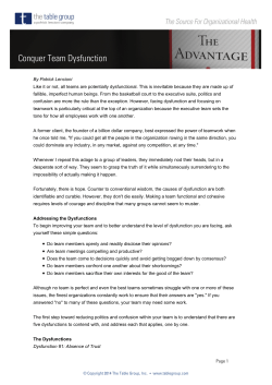 Conquer Team Dysfunction