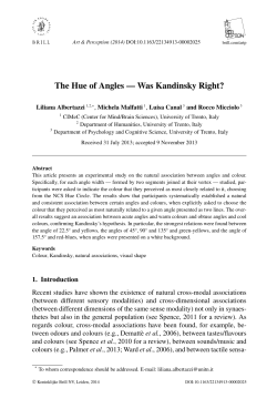The Hue of Angles &mdash; Was Kandinsky Right?