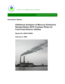 Additional Analyses of Mercury Emissions Needed
