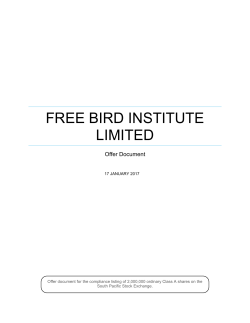 Offer Document - Free Bird Institute