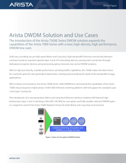 Arista DWDM Solution and Use Cases