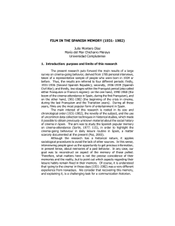 FILM IN THE SPANISH MEMORY (1931