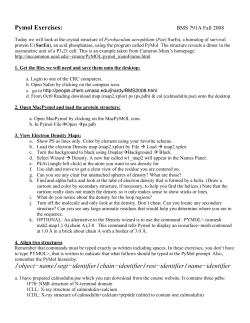 Pymol Exercises: /object&minus;name/segi&minus;identifier/chain&minus;identifier/resi