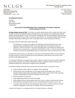 FOR IMMEDIATE RELEASE CONTACT: Susan Nolan NCLGS