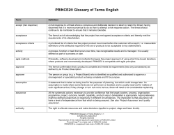 PRINCE2&reg; Glossary of Terms English