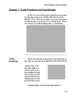 Chapter 7. Turtle Positions and Coordinates