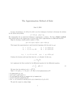 The Approximation Method of Euler