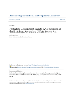 A Comparison of the Espionage Act and the Official Secrets Act