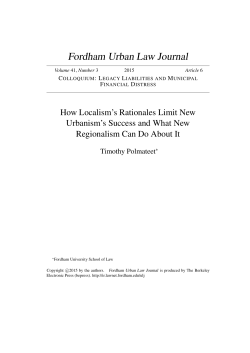 How Localism`s Rationales Limit New Urbanism`s Success and