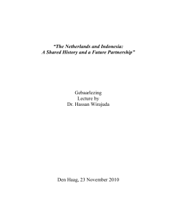 Gebaarlezing Lecture by Dr. Hassan Wirajuda Den H