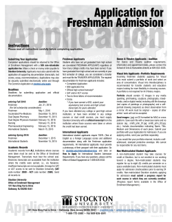 Application for Admission