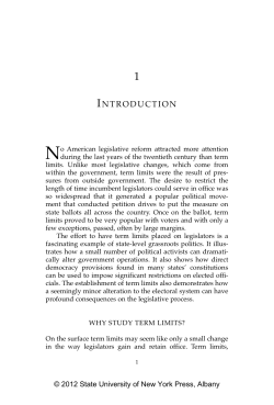 Term Limits and Their Consequences