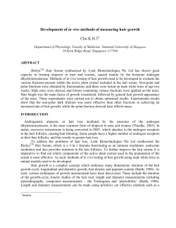 Development of in vivo methods of measuring hair growth Chu KHT1