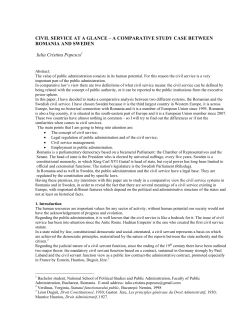 CIVIL SERVICE AT A GLANCE &ndash; A COMPARATIVE STUDY CASE