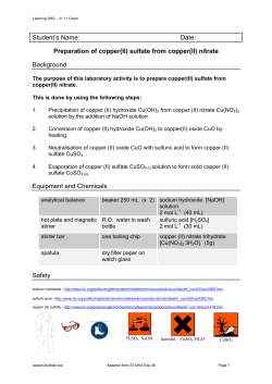 Preparation of copper (II) sulfate from copper (II) nitrate