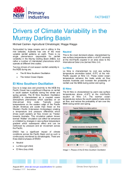 Drivers of Climate Variability in the Murray Darling Basin