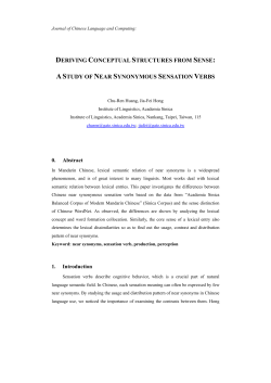 DERIVING CONCEPTUAL STRUCTURES FROM SENSE