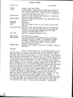 Fifth-Graders` Ideas about European Exploration of the