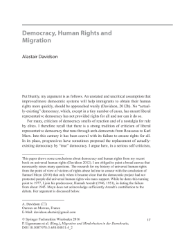 Democracy, Human Rights and Migration