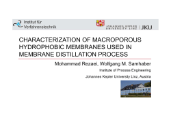 characterization of macroporous hydrophobic membranes