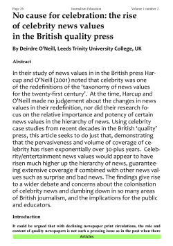 No cause for celebration: the rise of celebrity news values in the