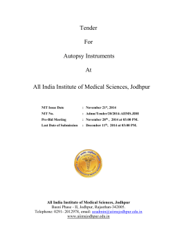 Tender For Autopsy Instruments At All India Institute