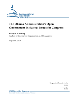 The Obama Administration`s Open Government Initiative: Issues for