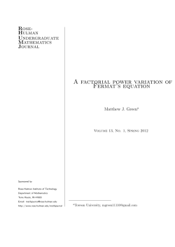 A factorial power variation of Fermat`s equation - Rose