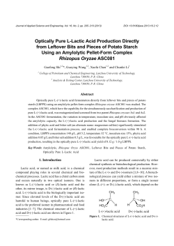Optically Pure L-Lactic Acid Production Directly from Leftover Bits