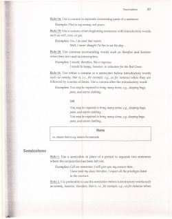 Semi&ndash;colon and Colon Cheat Sheet