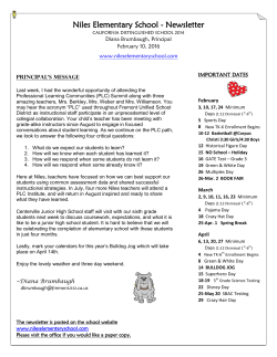 Niles Elementary School - Newsletter