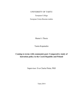 UNIVERSITY OF TARTU Master`s Thesis Tamta Kupatadze Coming