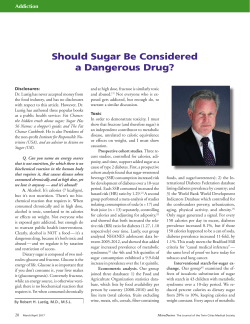 Should Sugar Be Considered a Dangerous Drug?