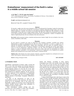 Eratosthenes` measurement of the Earth`s radius in a middle school