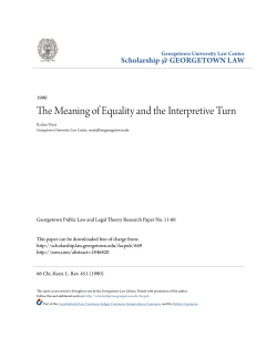 The Meaning of Equality and the Interpretive Turn