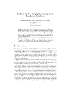 Scalable Update Propagation in Epidemic Replicated Databases