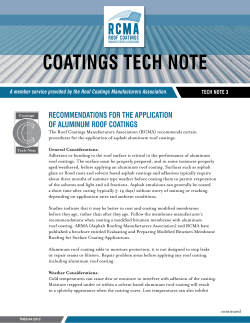 coatings tech note - Roof Coatings Manufacturers Association