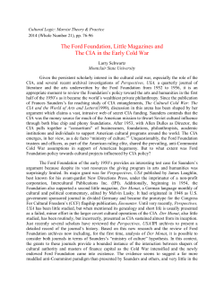 The Ford Foundation, Little Magazines and The CIA