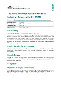 The value and importance of the Solar Industrial Research Facility