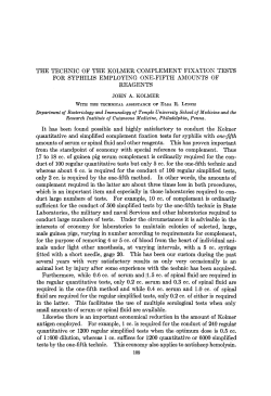 THE TECHNIC OF THE KOLMER COMPLEMENT FIXATION TESTS