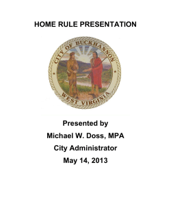 Buckhannon Home Rule Presentation &ndash; May 14, 2013