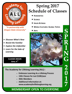 Spring 2017 Schedule of Classes