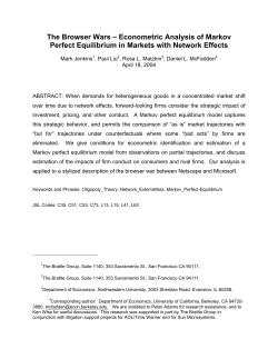 The Browser Wars &ndash; Econometric Analysis of Markov Perfect